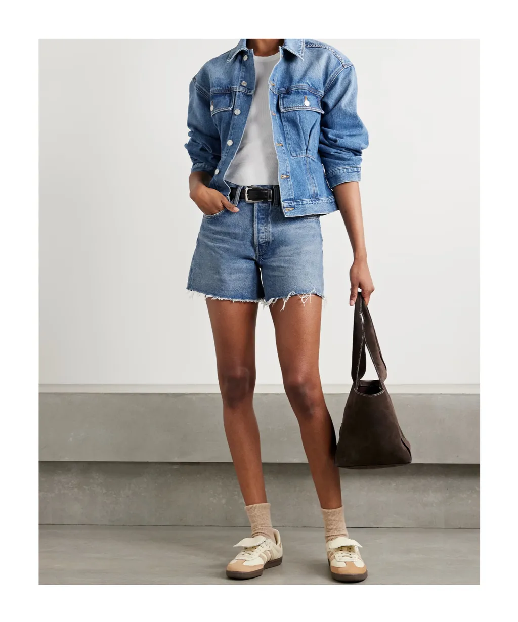 Ripped Denim Shorts