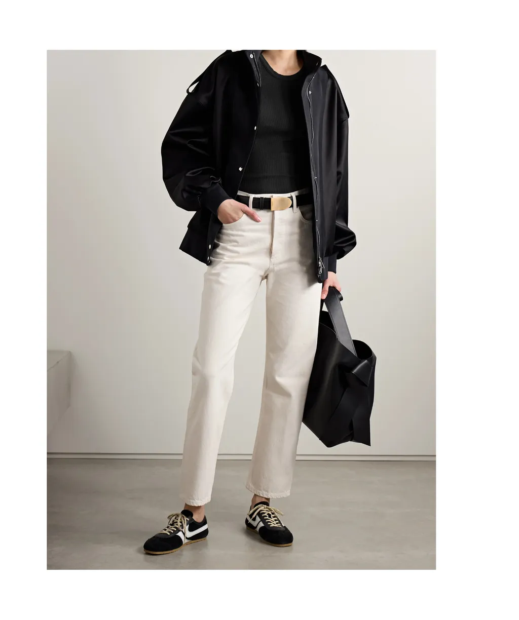 Mid-Rise Straight-Leg Denim Trousers