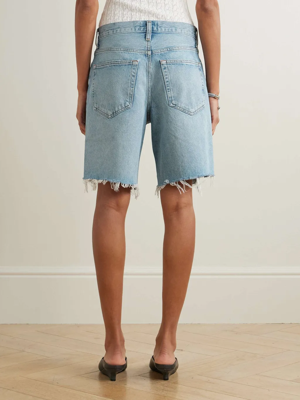 Denim Shorts With Belt Loops