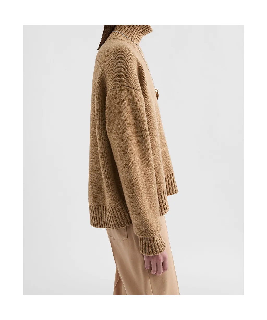 Cashmere Blend High-Neck Sweater