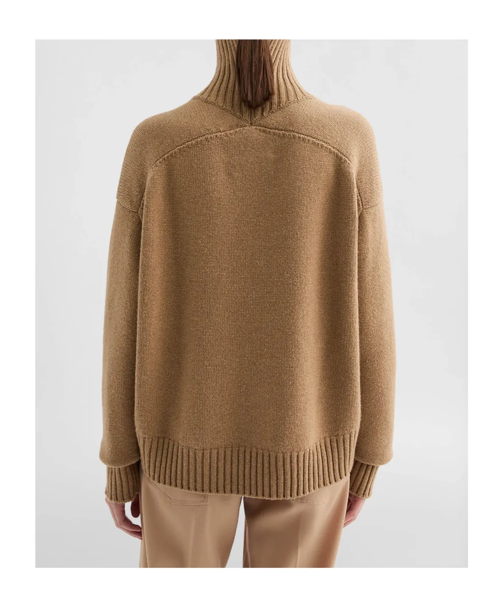 Cashmere Blend High-Neck Sweater