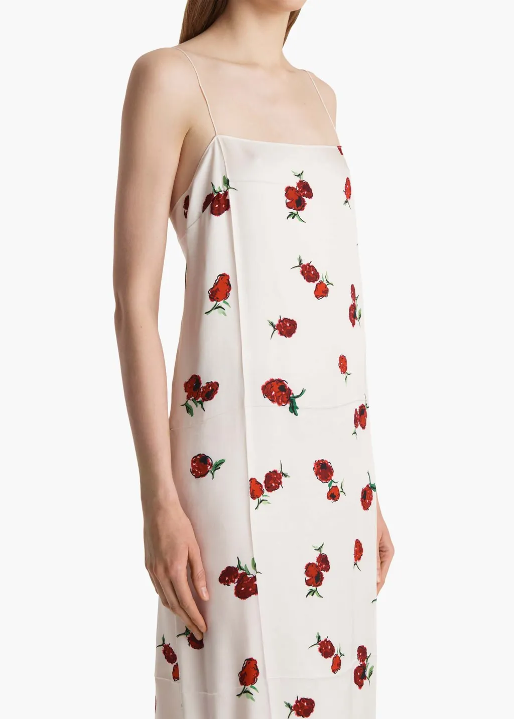 Sicily Dress In Cream With Raspberry Print