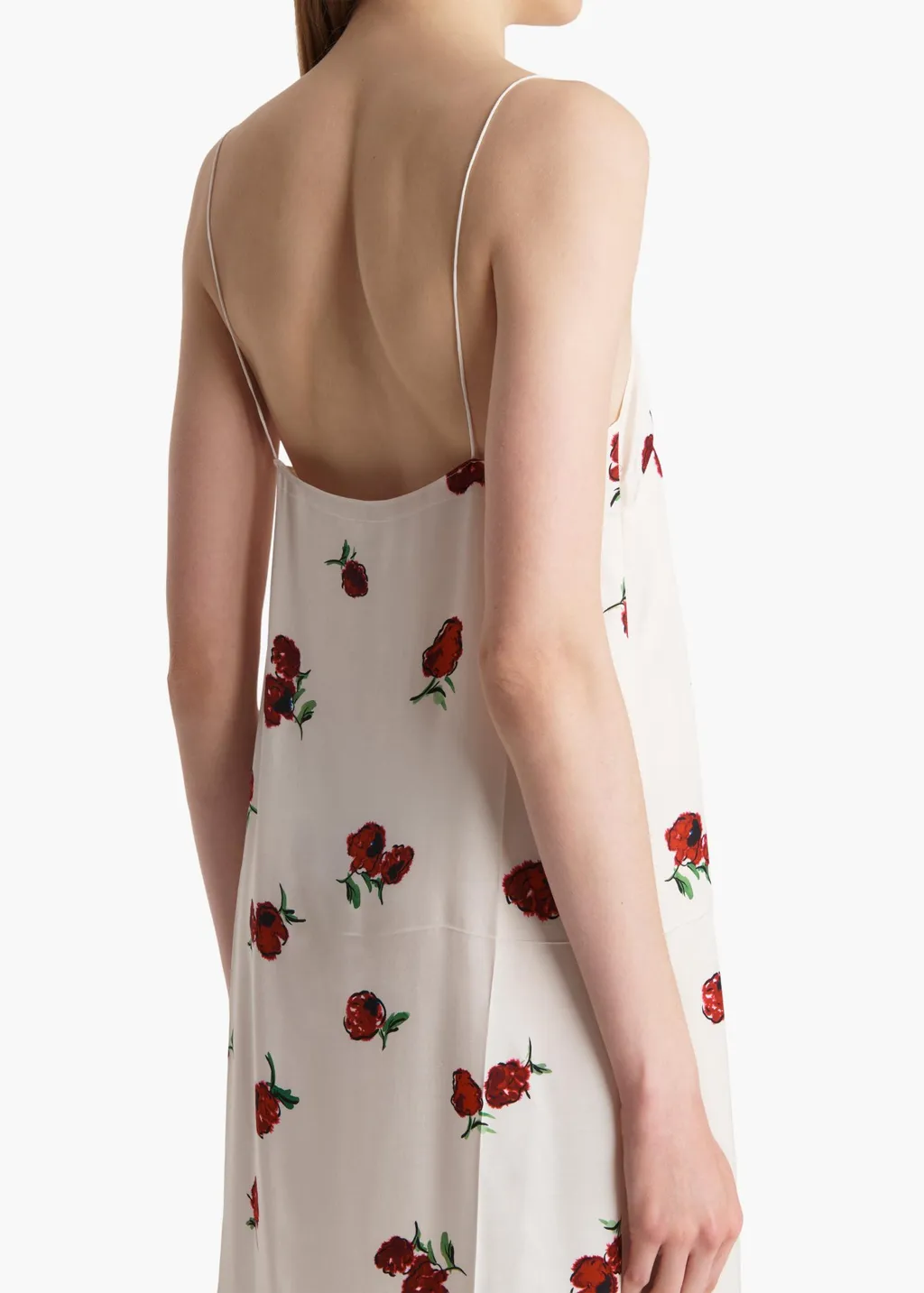 Sicily Dress In Cream With Raspberry Print