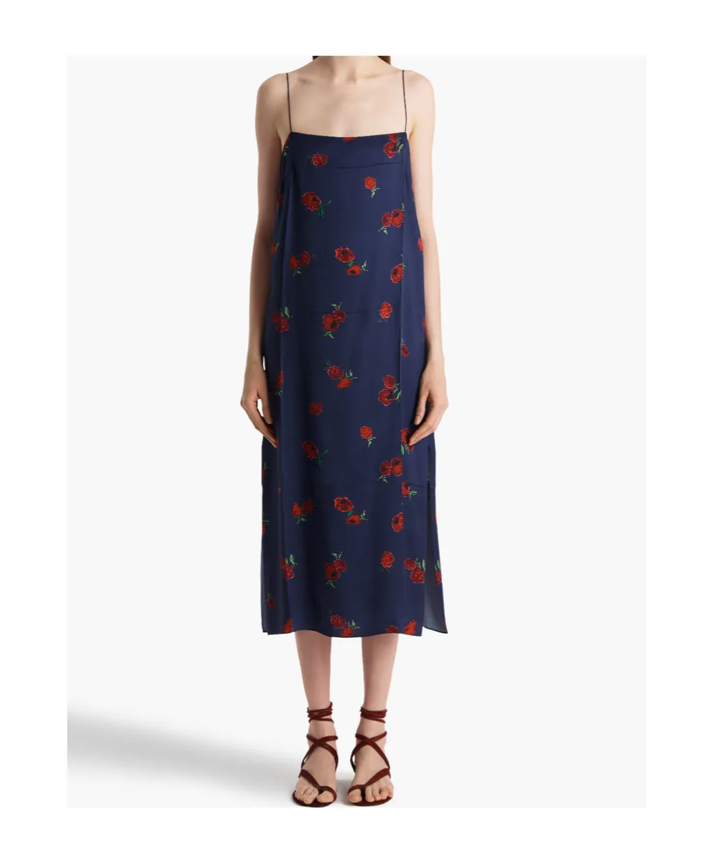 Sicily Dress In Amethyst With Raspberry Print