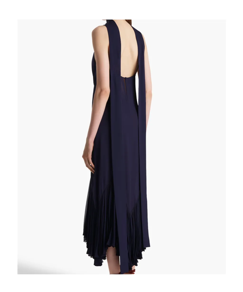 Candita Pleated V-Neck Slip Midi Dress
