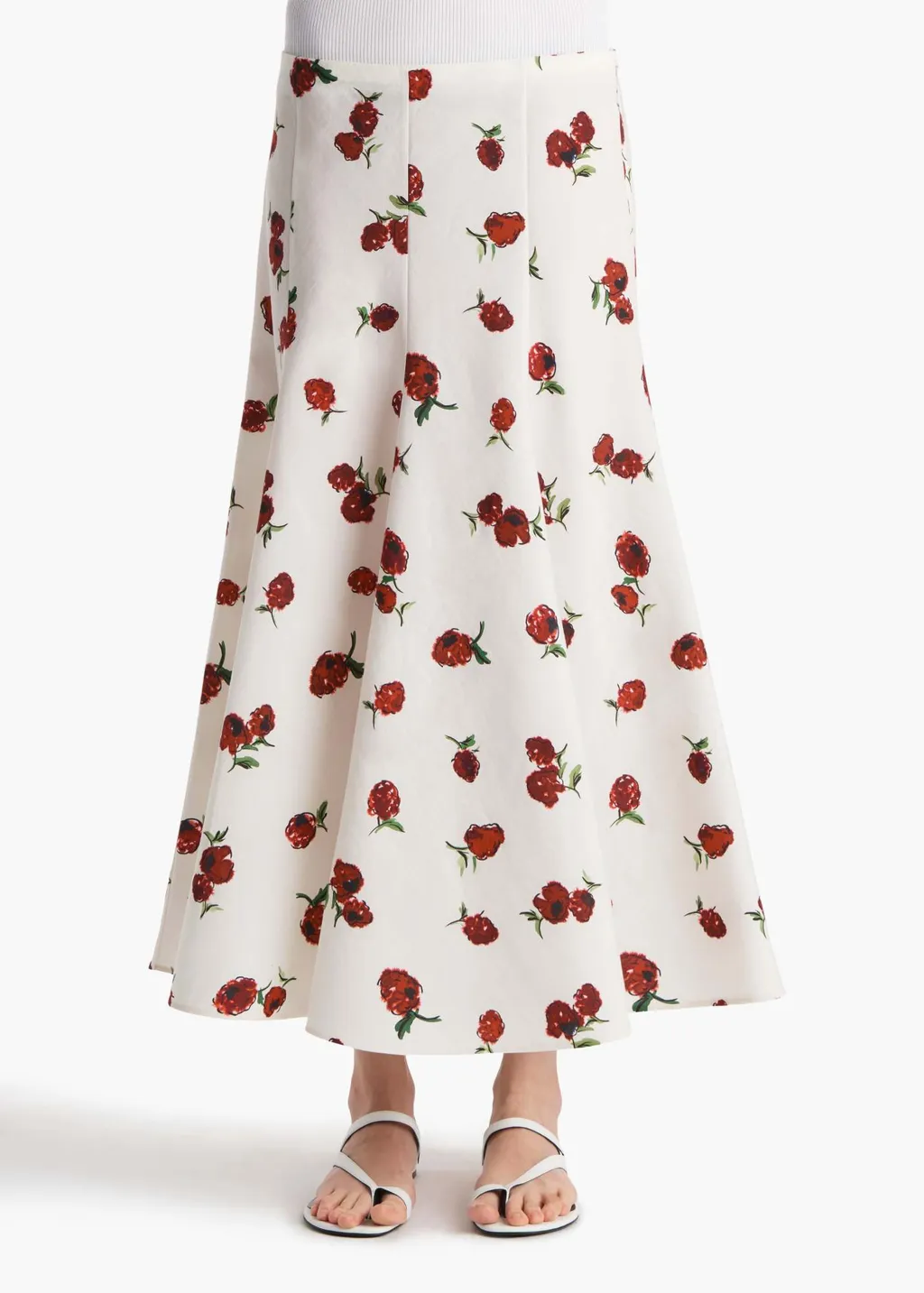 Lenno Floral-Print Pleated Midi Skirt