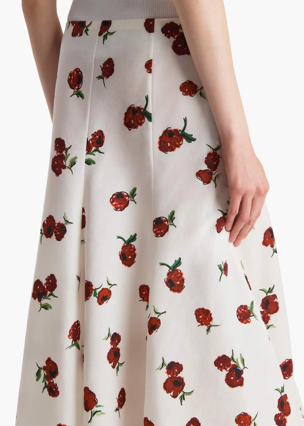 Lenno Floral-Print Pleated Midi Skirt