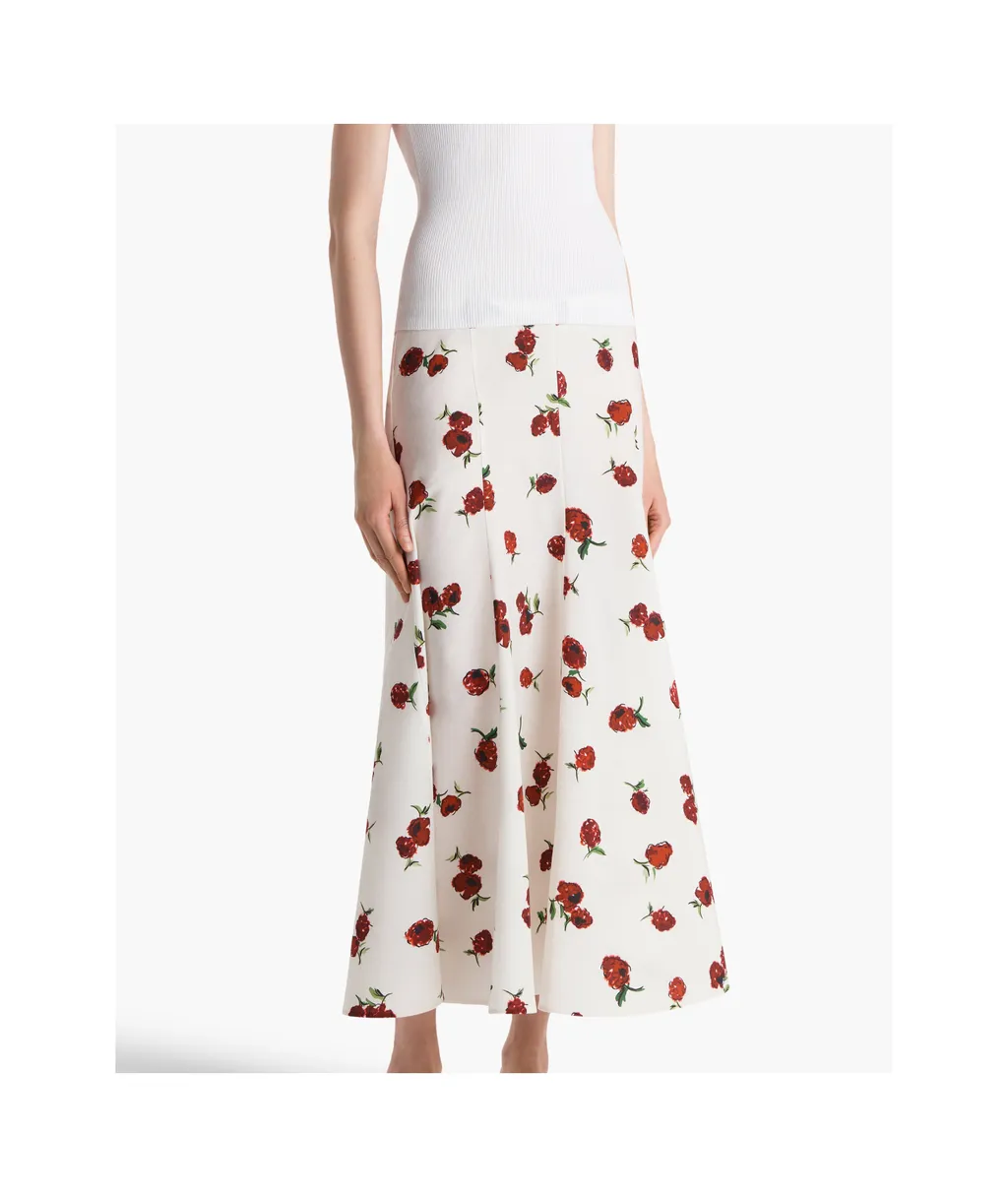Lenno Floral-Print Pleated Midi Skirt
