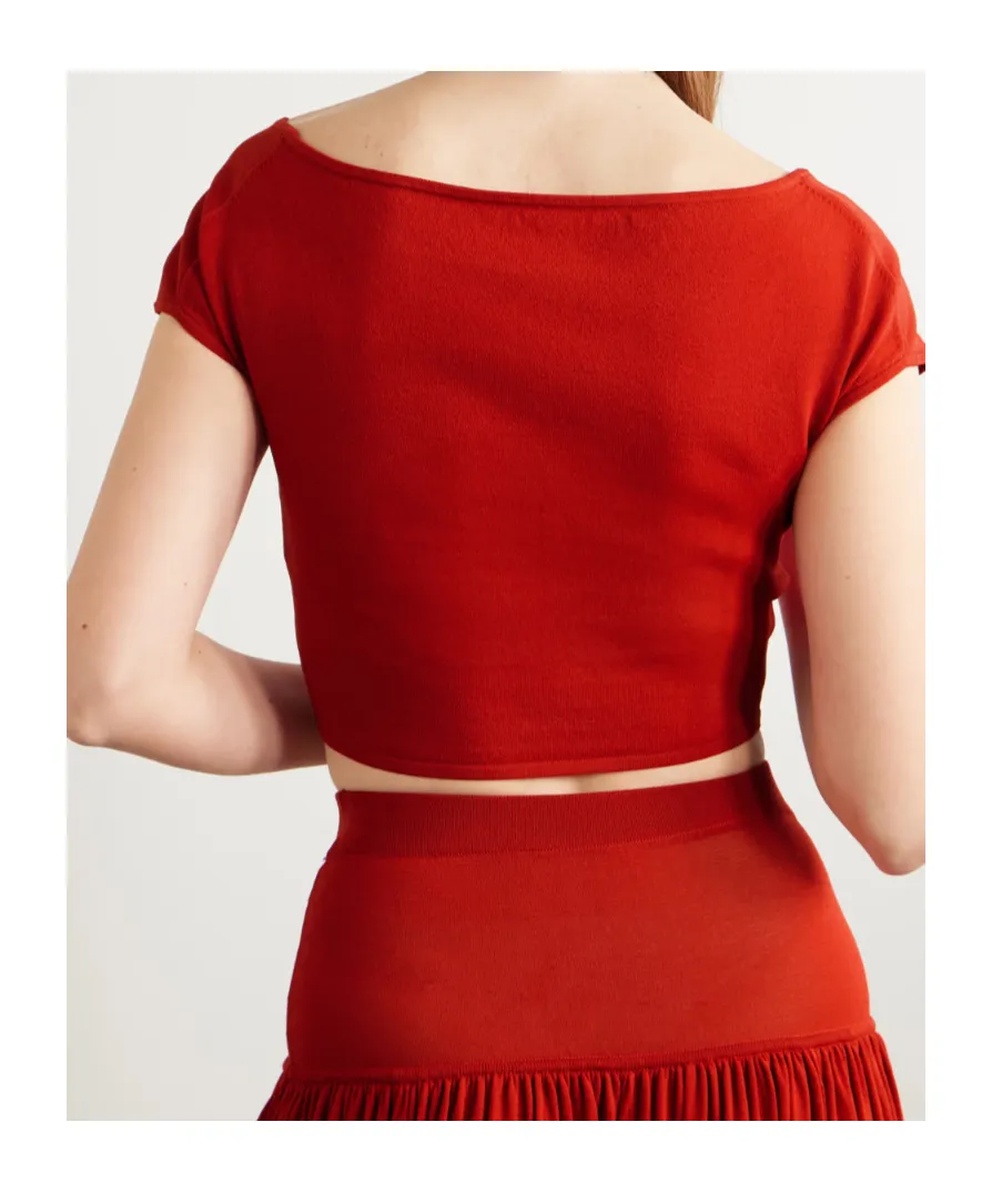 Polly Boat-Neck Short-Sleeve Top