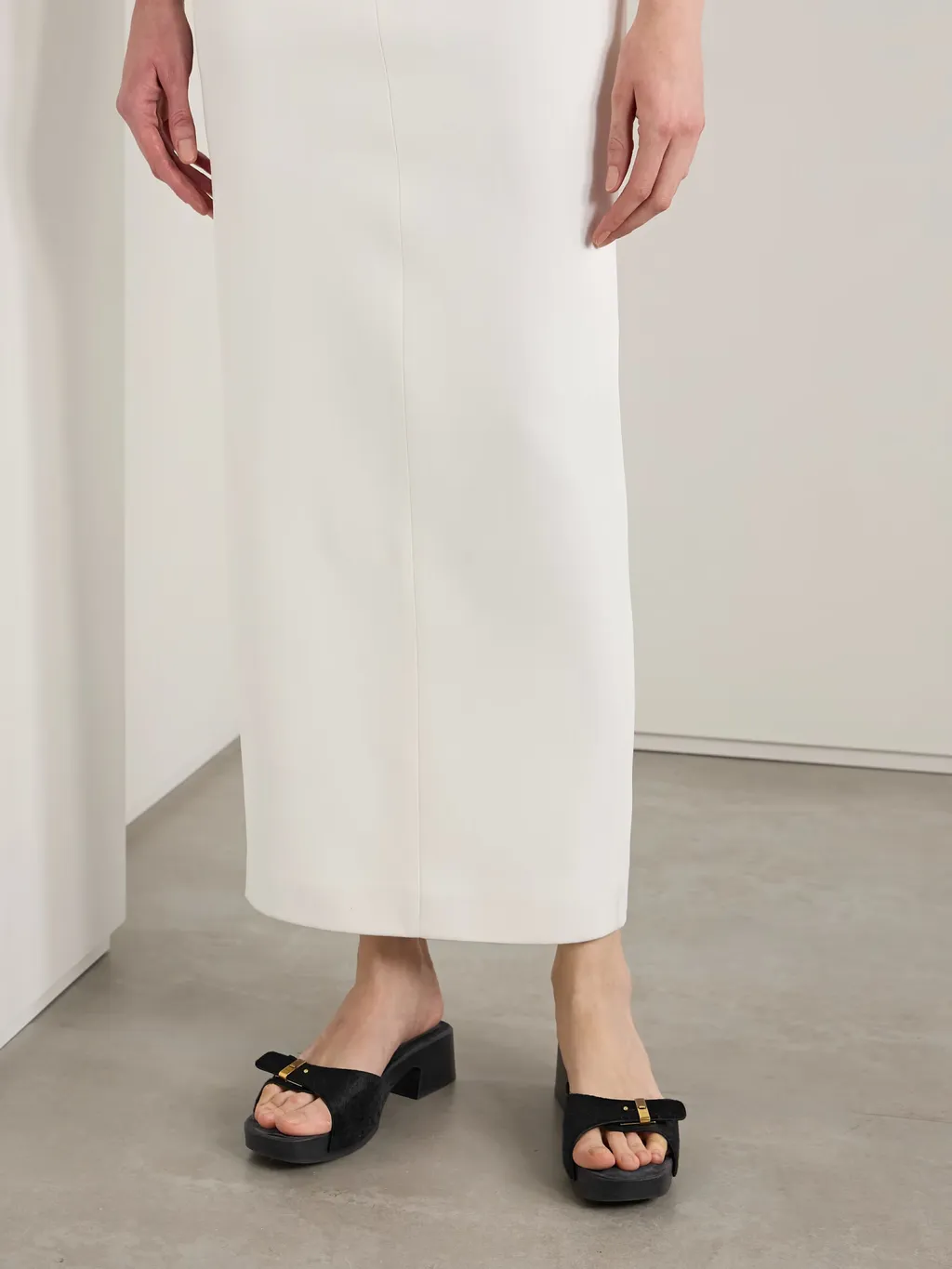 Britt Clog Haircalf Buckle Mules