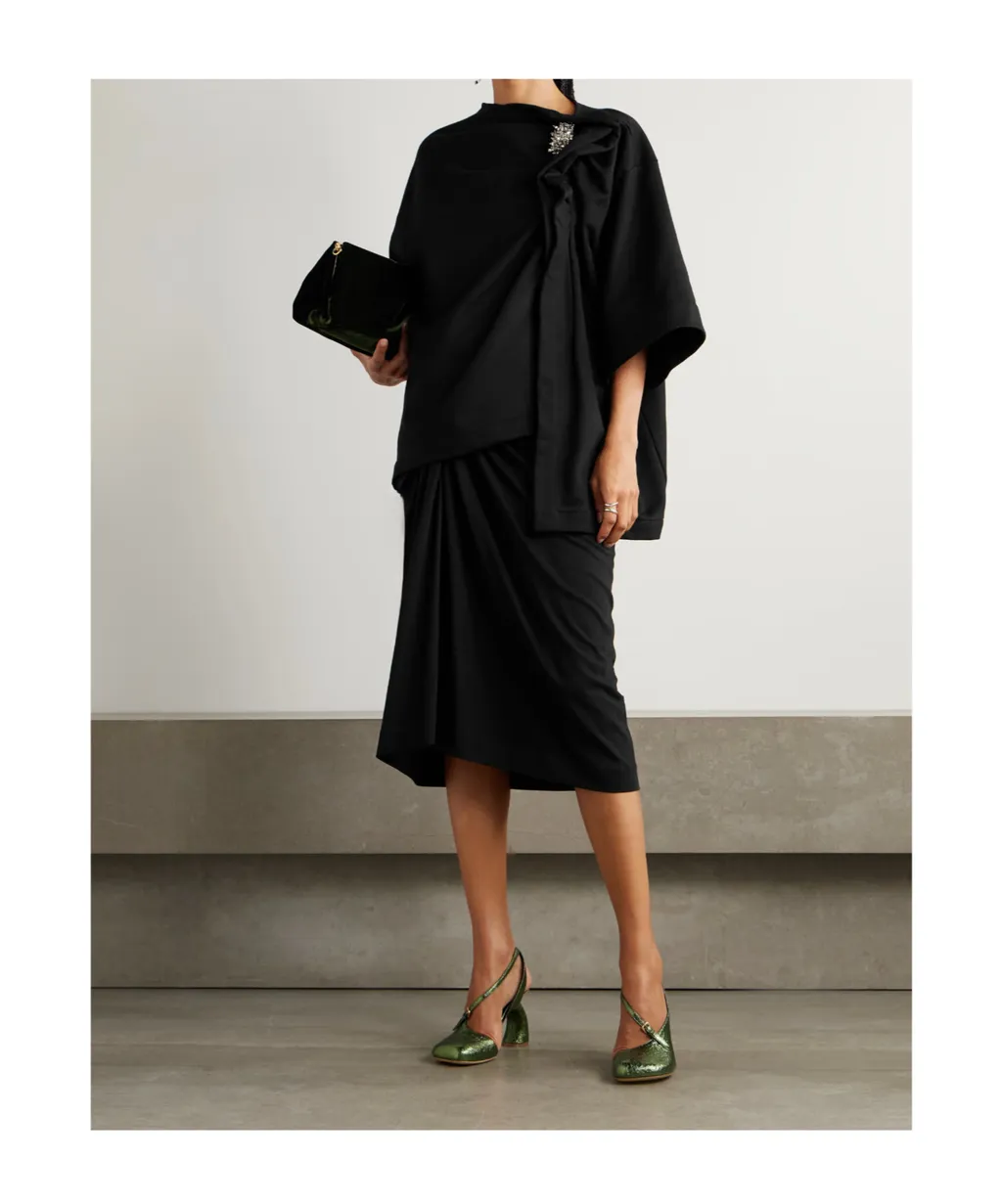 Draped Brooch T-Shirt