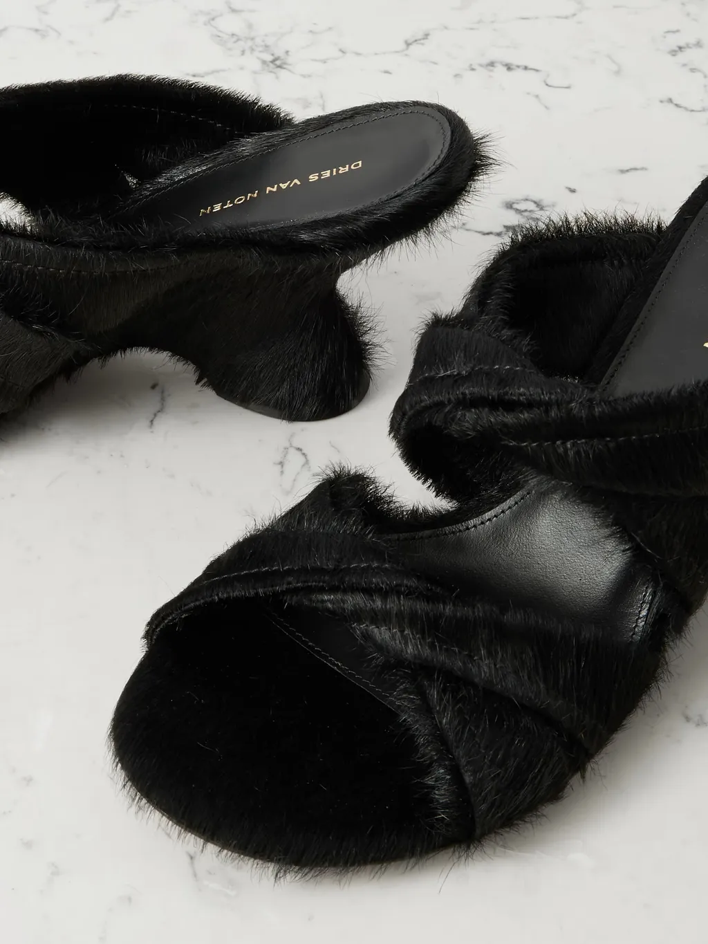 75Mm Pony-Hair Sculpted-Heel Sandals