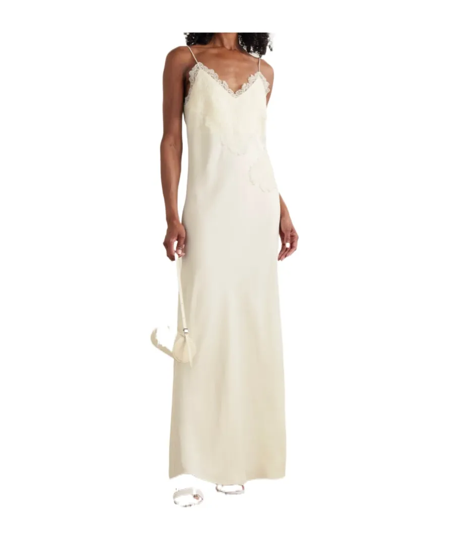 Lace-Trim Midi Dress
