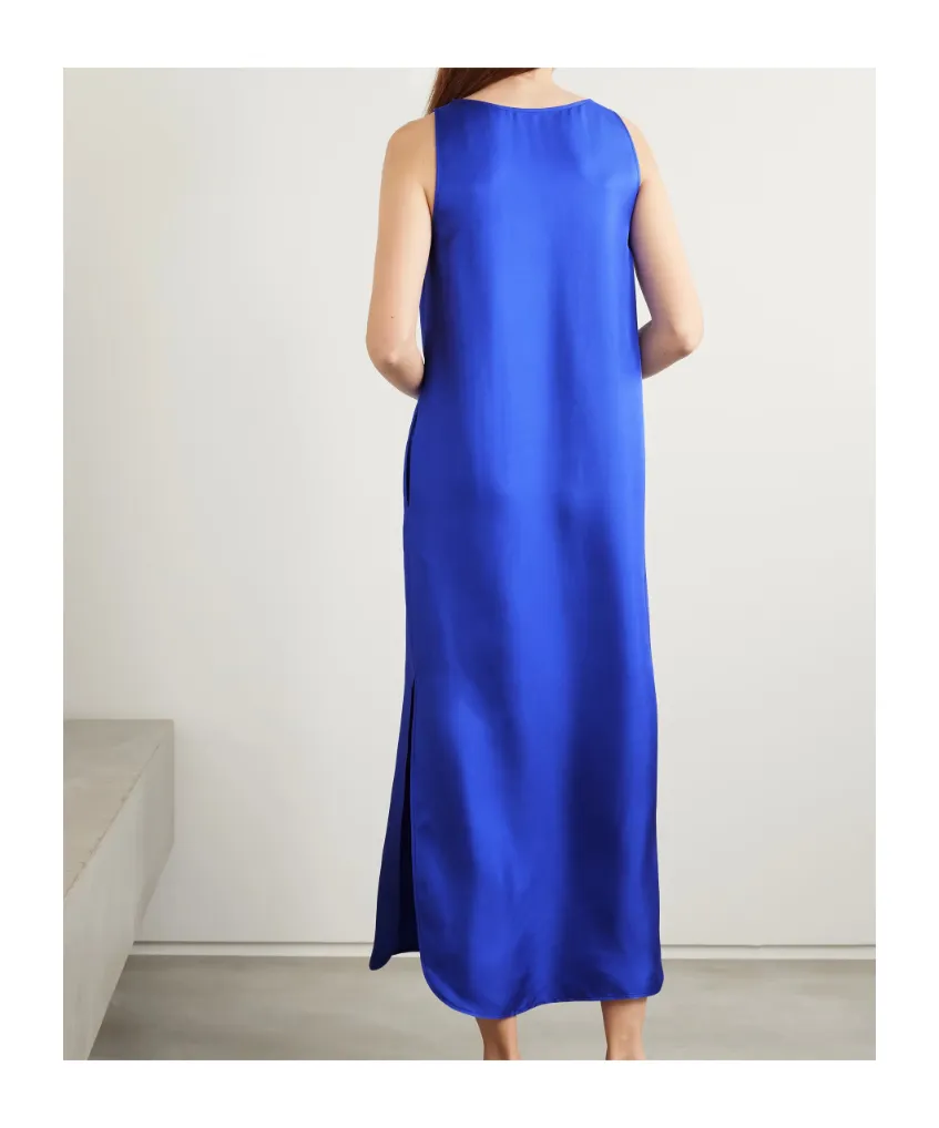 Scoop-Neck Side-Vent Maxi Dress