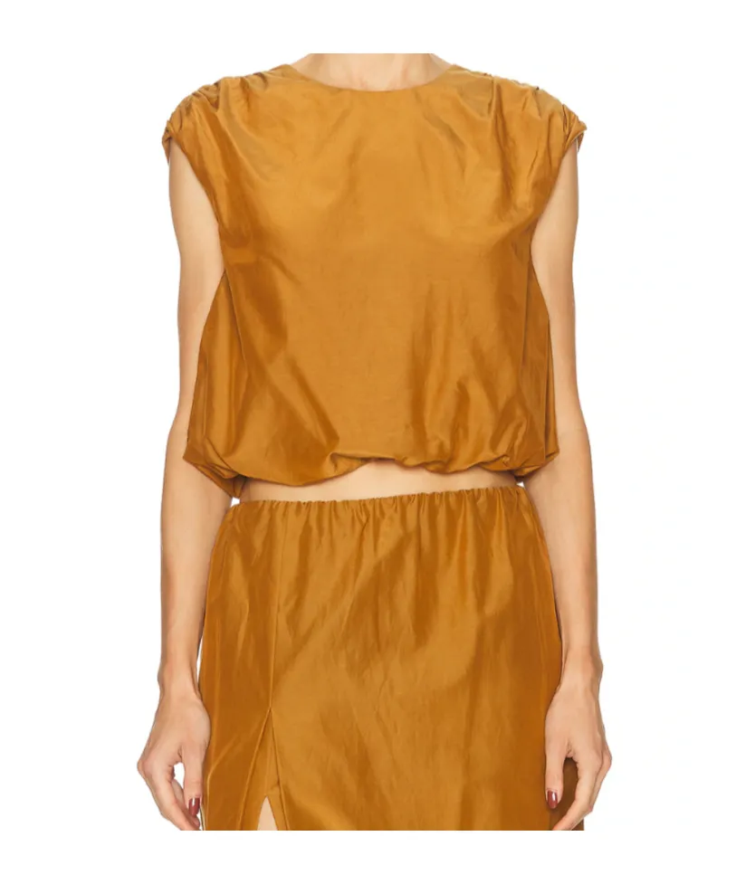 Cosma Gathered-Shoulder Top