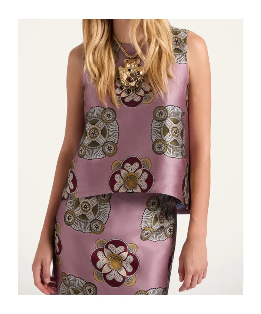 Floral-Print Sleeveless Top