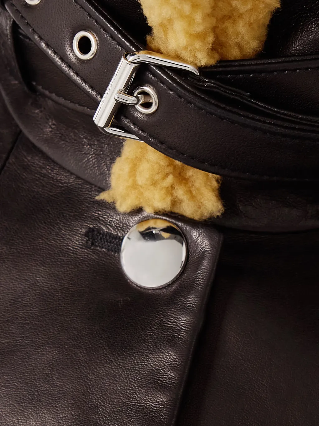Jodie Shearling-Trim Button Jacket