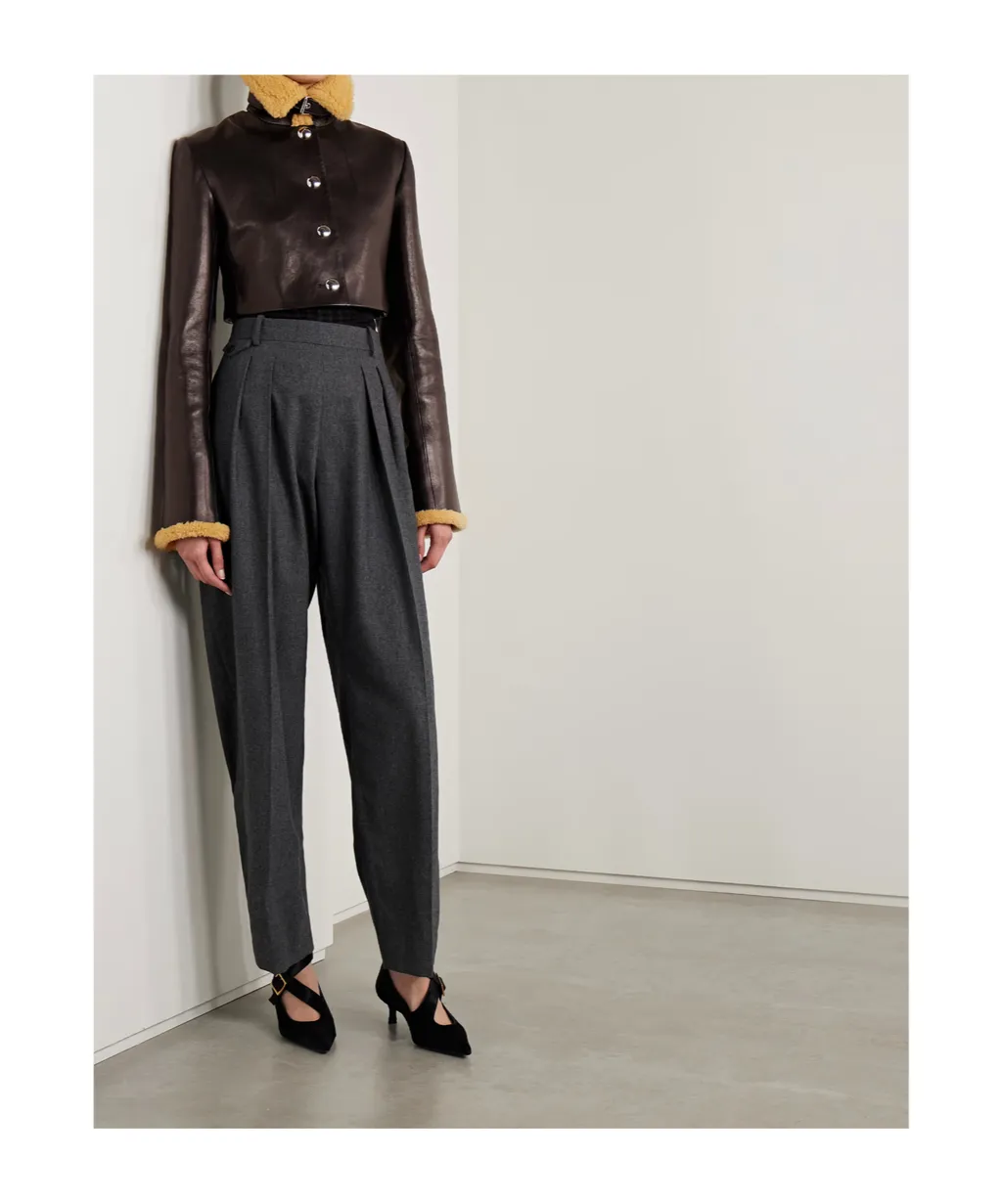 Jodie Shearling-Trim Button Jacket