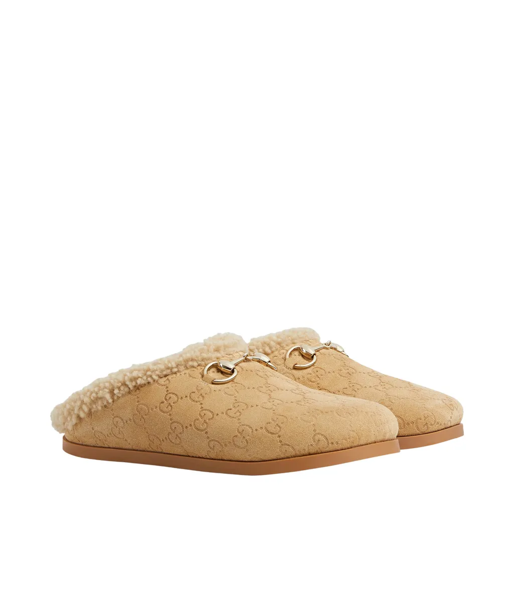 Gucci Monogrammed Slip-On Sandals