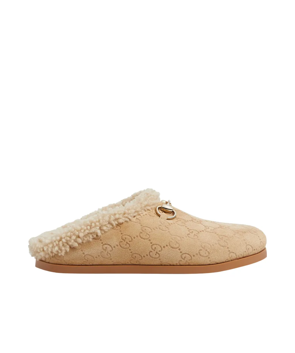 Gucci Monogrammed Slip-On Sandals