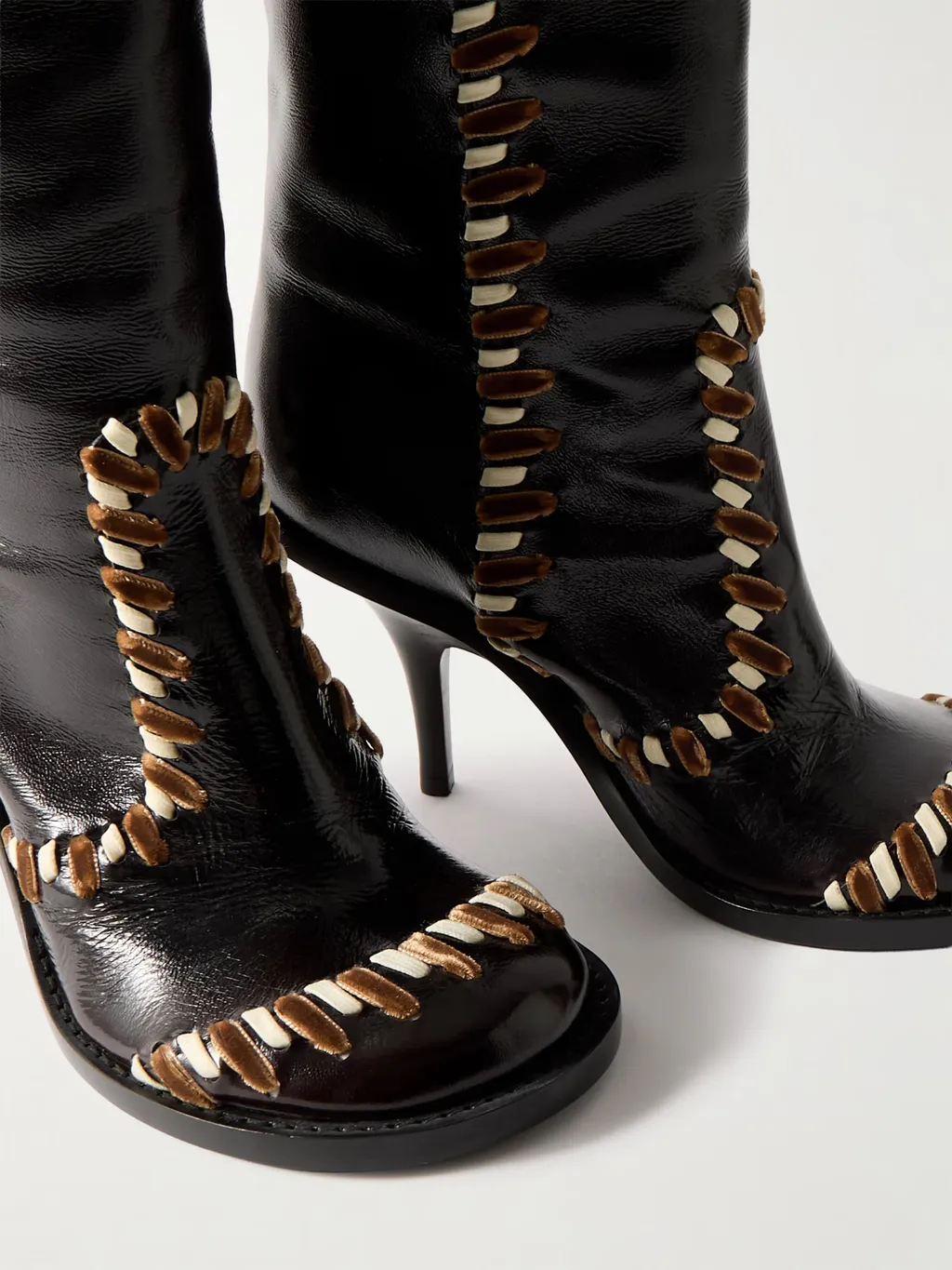 90Mm Leather Round-Toe Boots