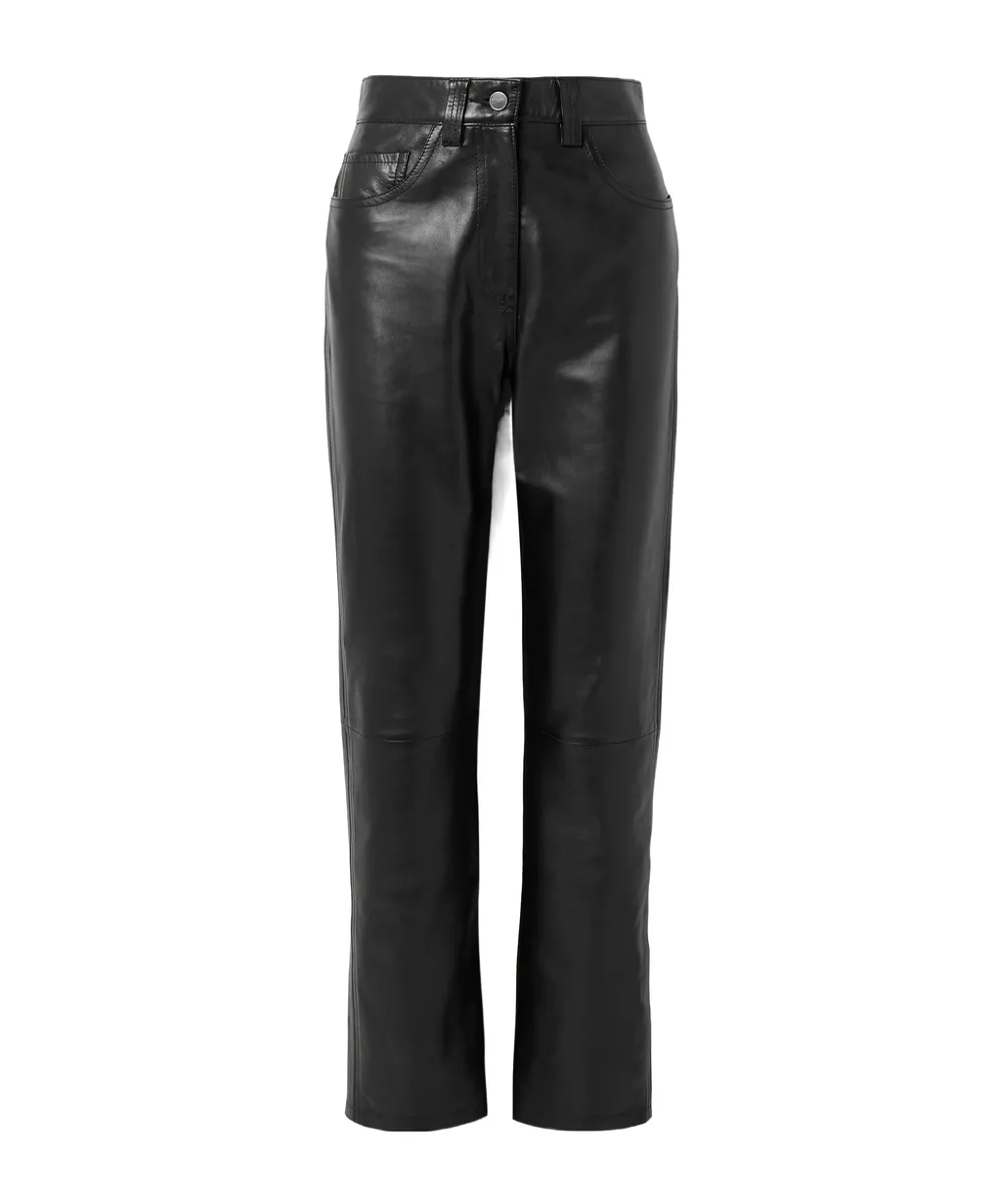 Panelled Leather Trousers