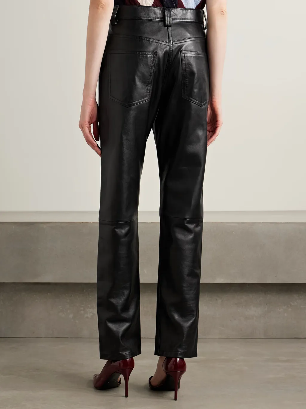 Panelled Leather Trousers