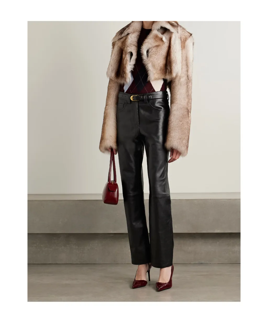 Panelled Leather Trousers
