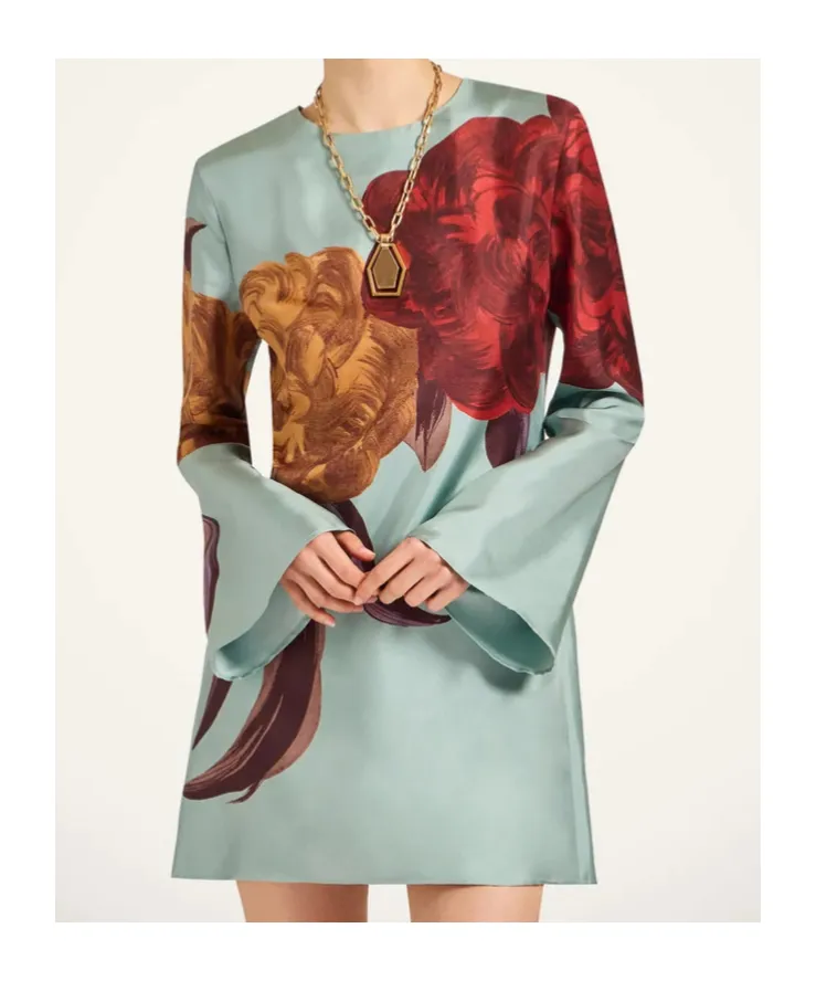 La Doublej Peony Print Mini Dress
