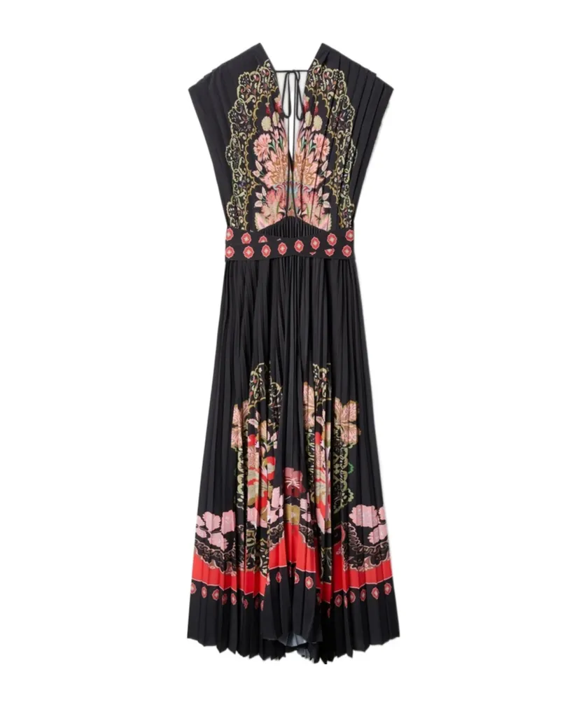 La Doublej Accordion Pleated Maxi Dress