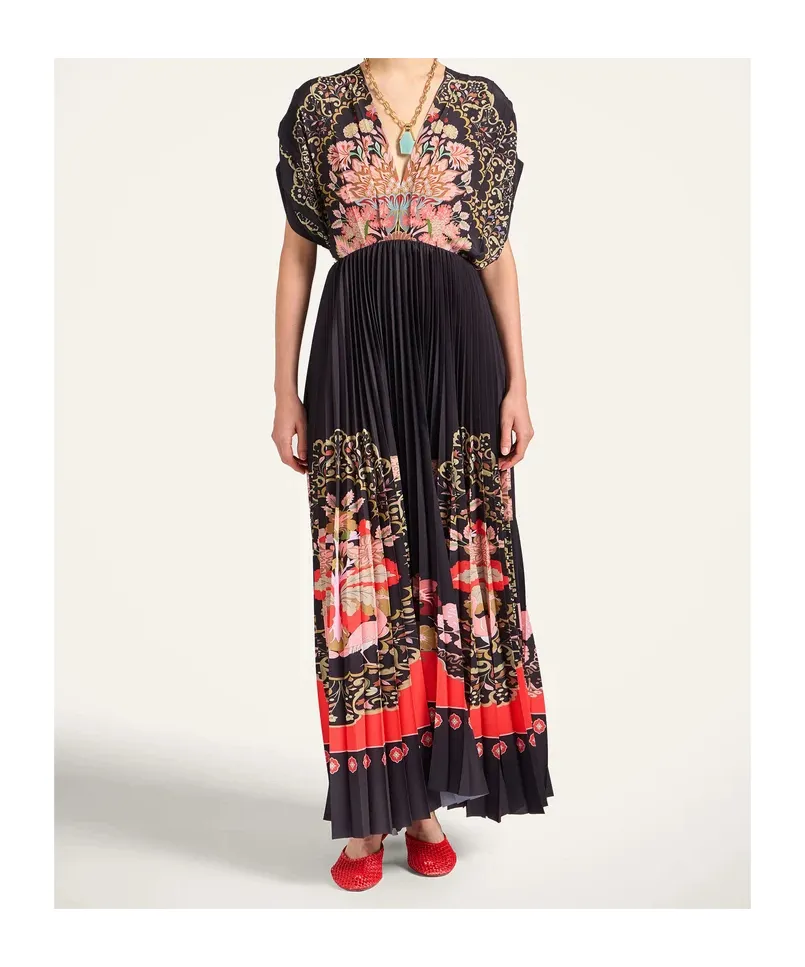 La Doublej Accordion Pleated Maxi Dress