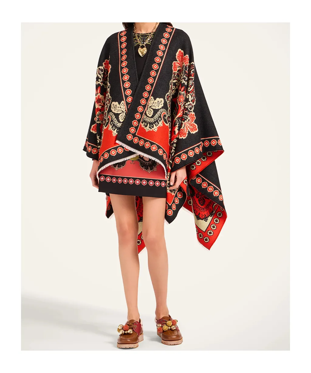 Soul Floral-Print Poncho