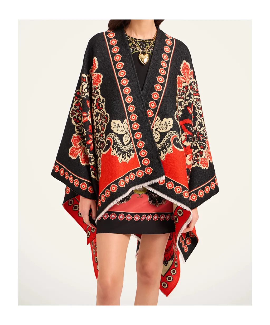 Soul Floral-Print Poncho