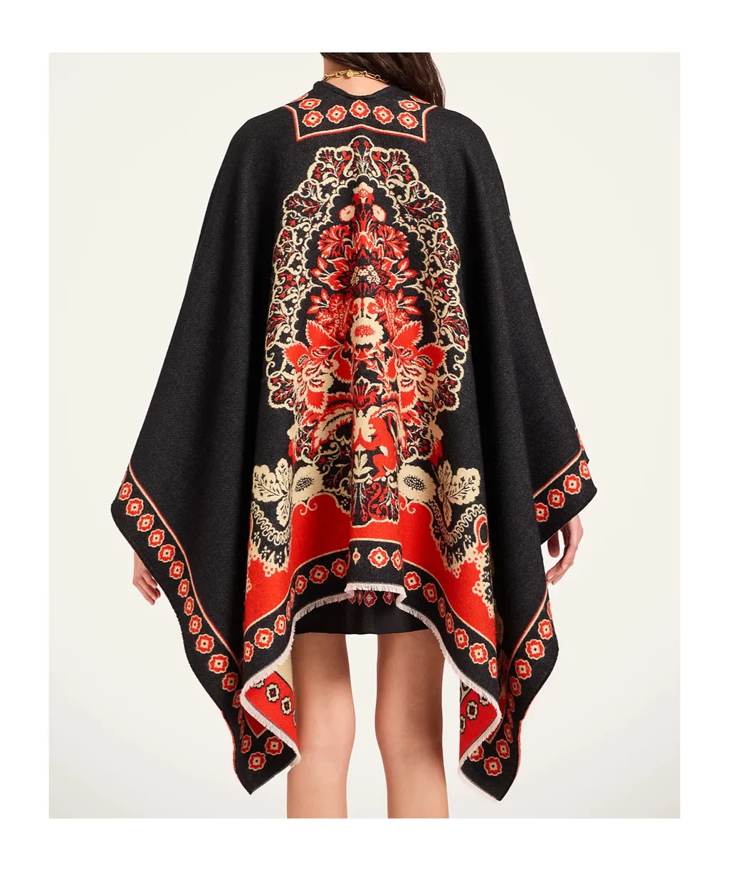 Soul Floral-Print Poncho
