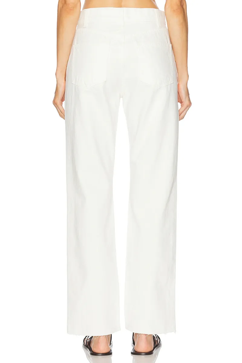 Calla Frayed High-Rise Straight-Leg Jeans