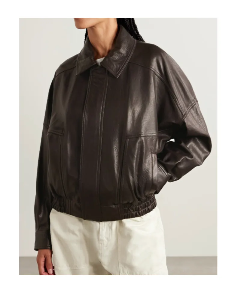 Dalma Leather Bomber Jacket