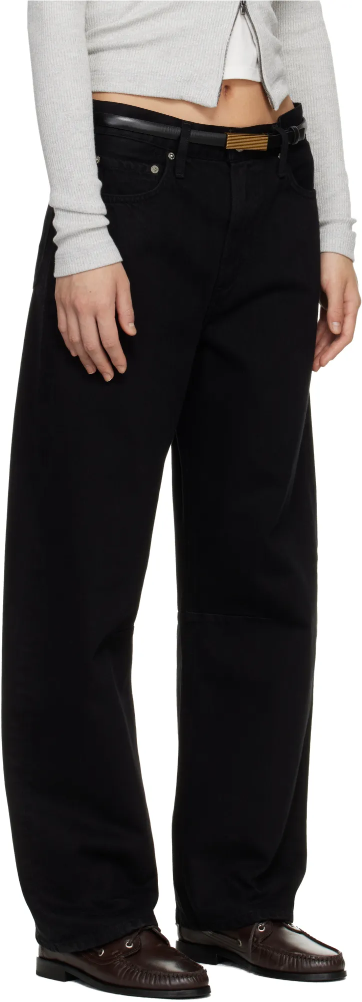 Miro Long Mid-Rise Barrel-Leg Jeans