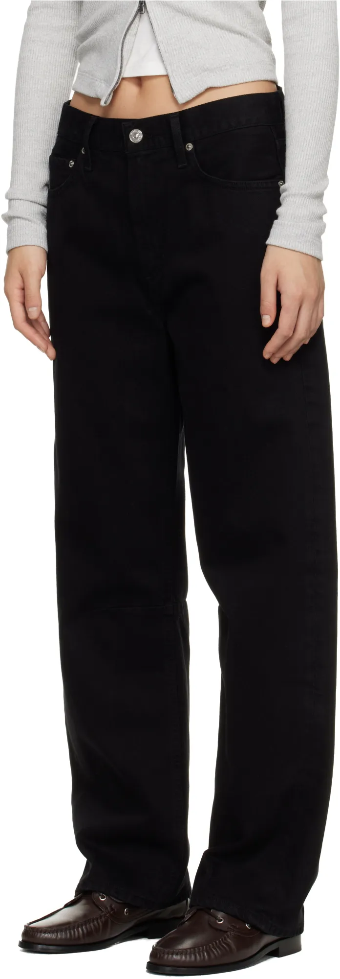 Miro Long Mid-Rise Barrel-Leg Jeans