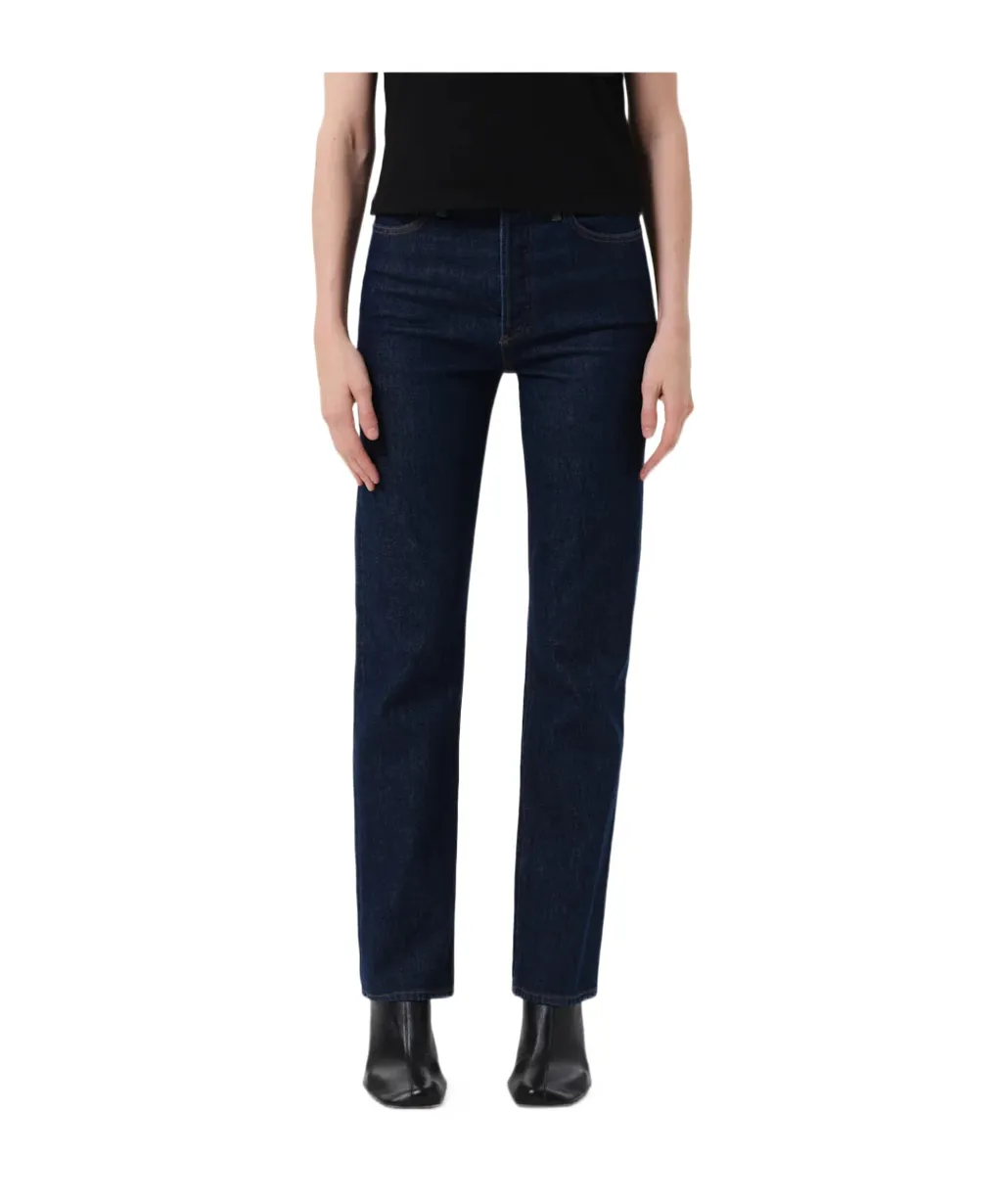 90's Pinch Waist High Rise Straight Long