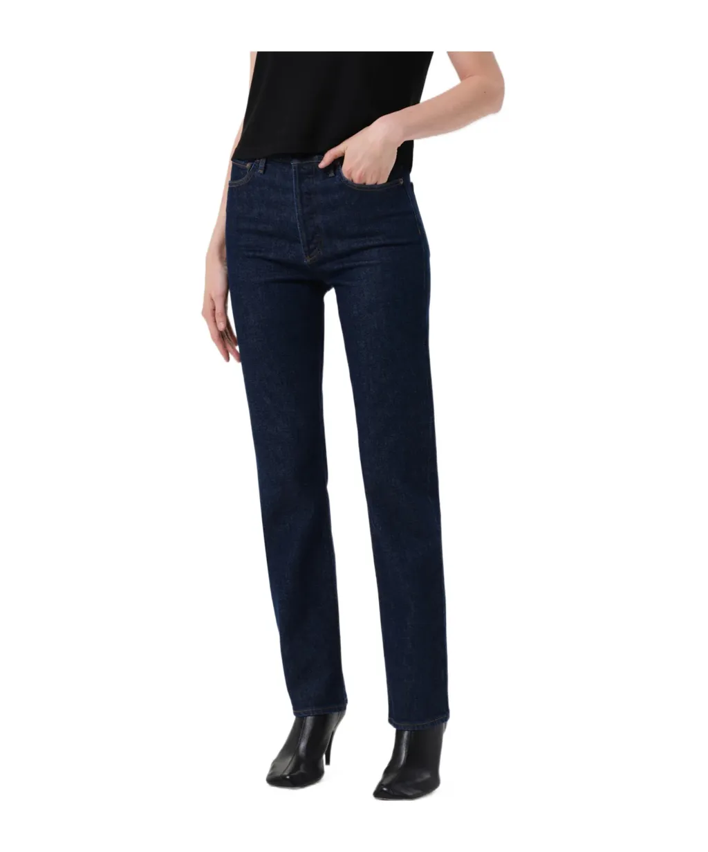 90's Pinch Waist High Rise Straight Long