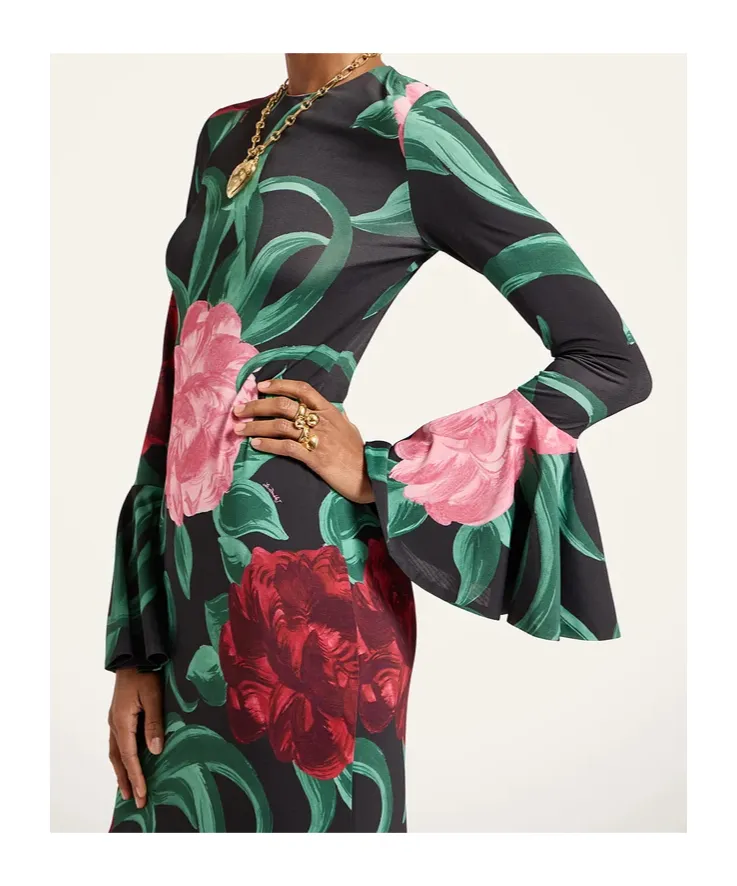 Alba Floral Ruffled Midi Dress