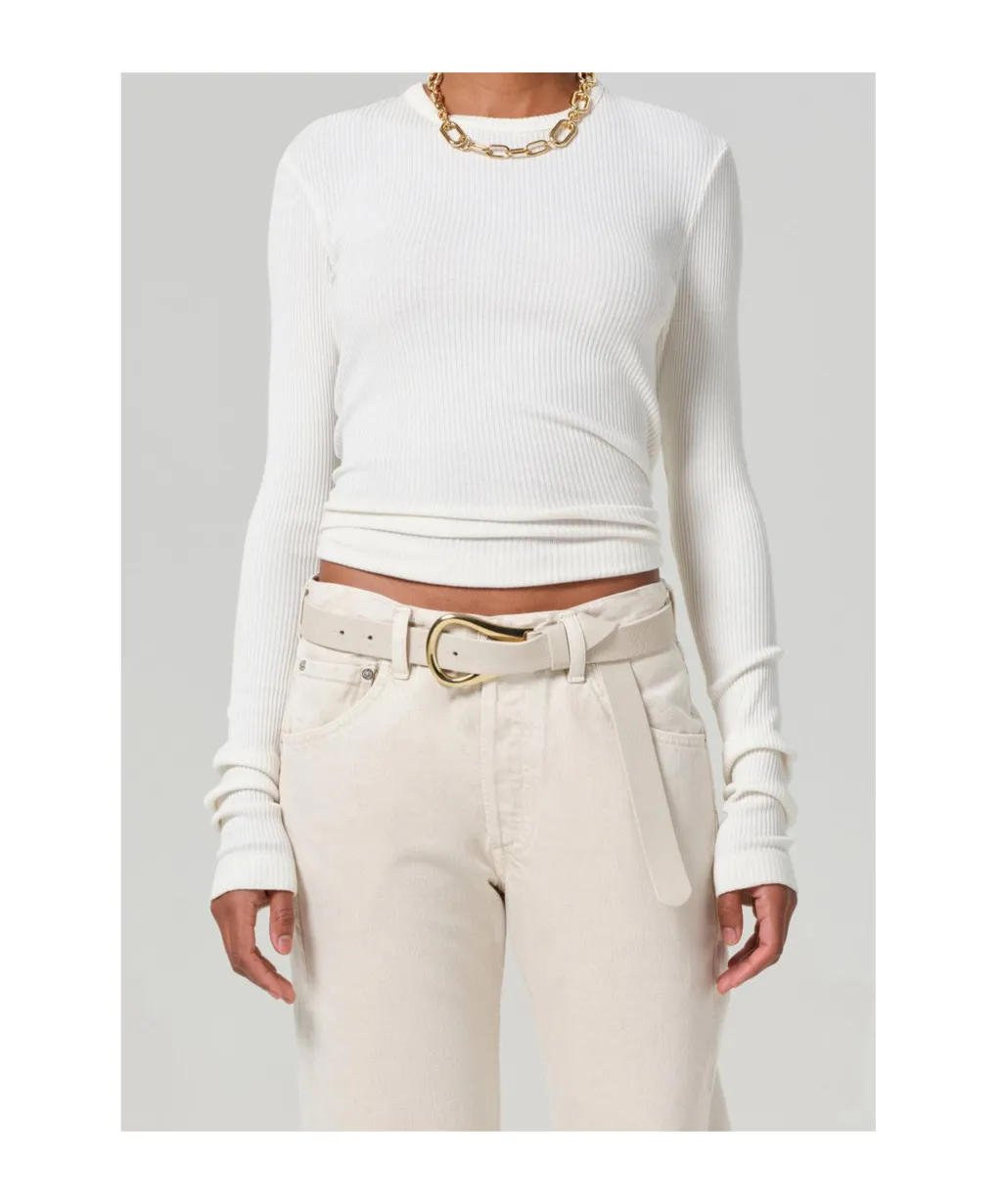 Bina Ribbed Stretch-Lyocell And Organic Cotton-Blend Top