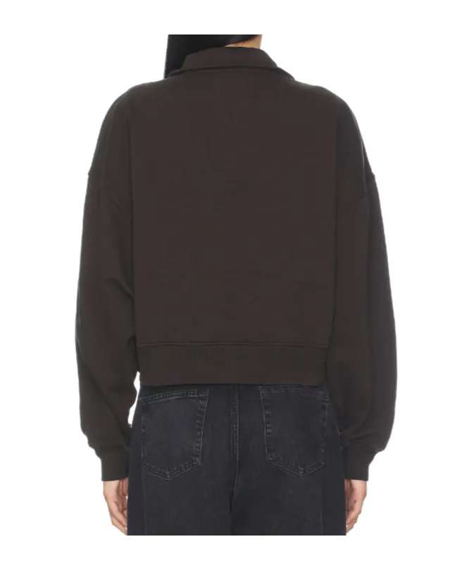 Long-Sleeved Button-Down Sweatshirt