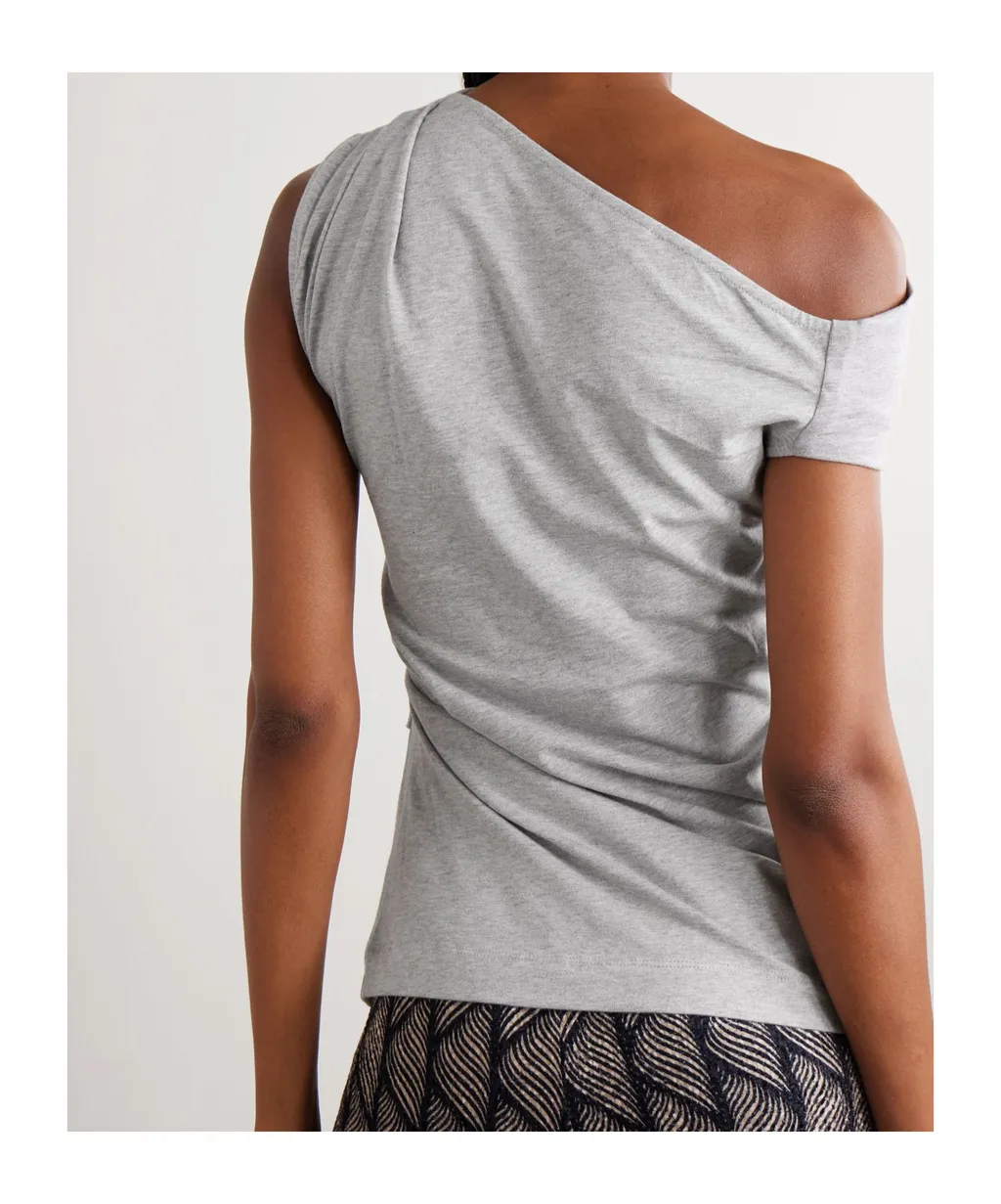 Off-The-Shoulder Draped Knit Top
