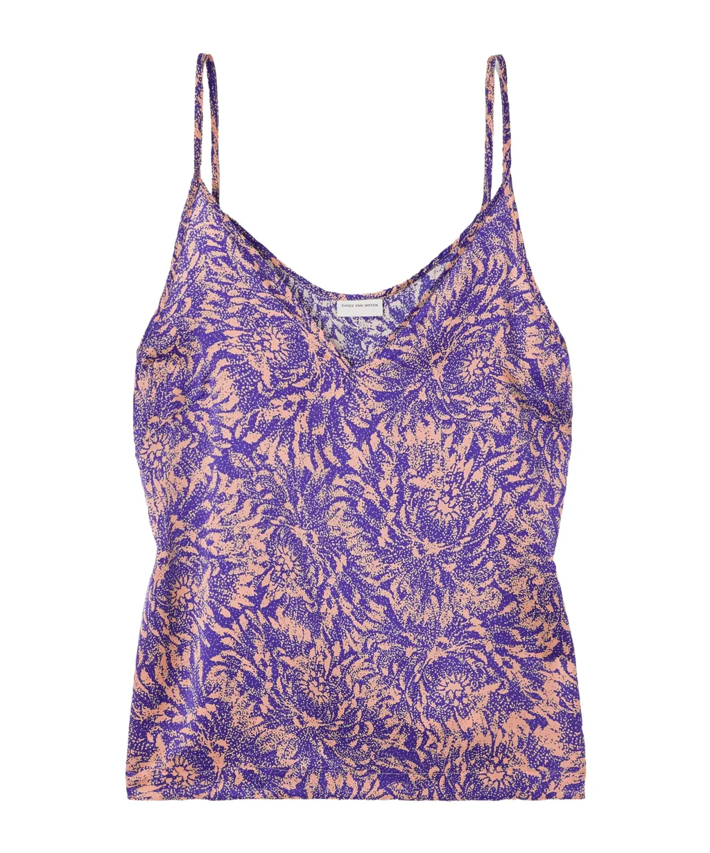 Printed Silk-Satin Tank