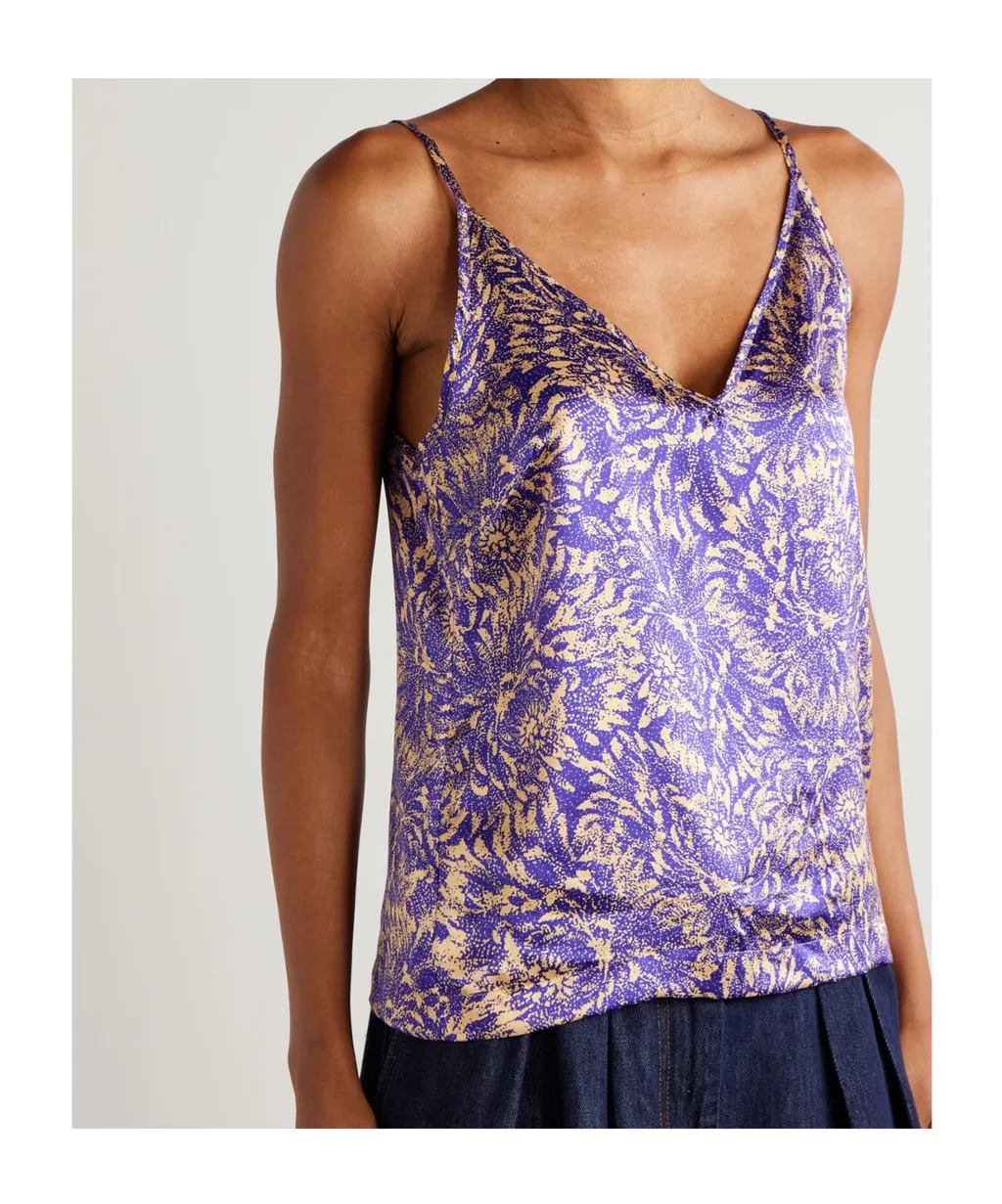 Printed Silk-Satin Tank