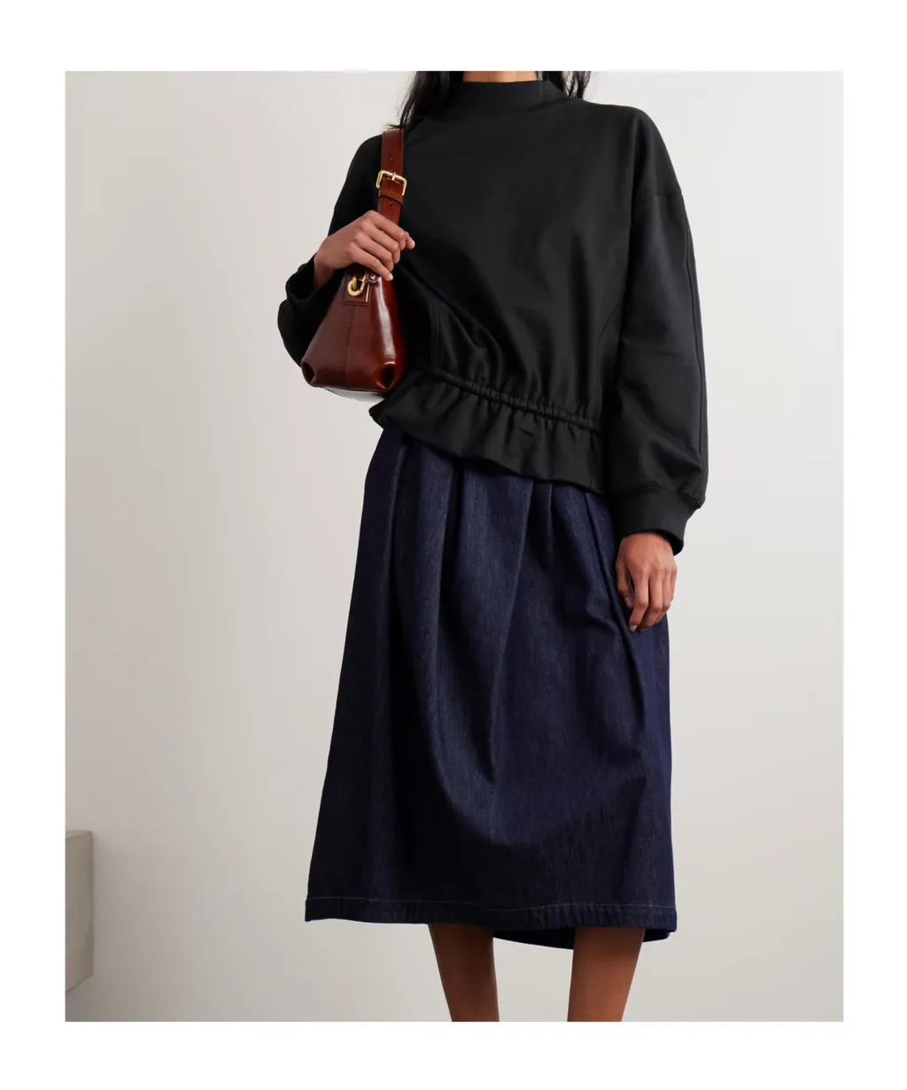 Cotton-Jersey Peplum Sweatshirt