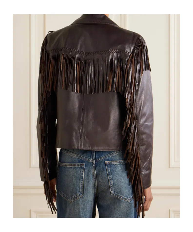 Long-Sleeved Leather Jacket