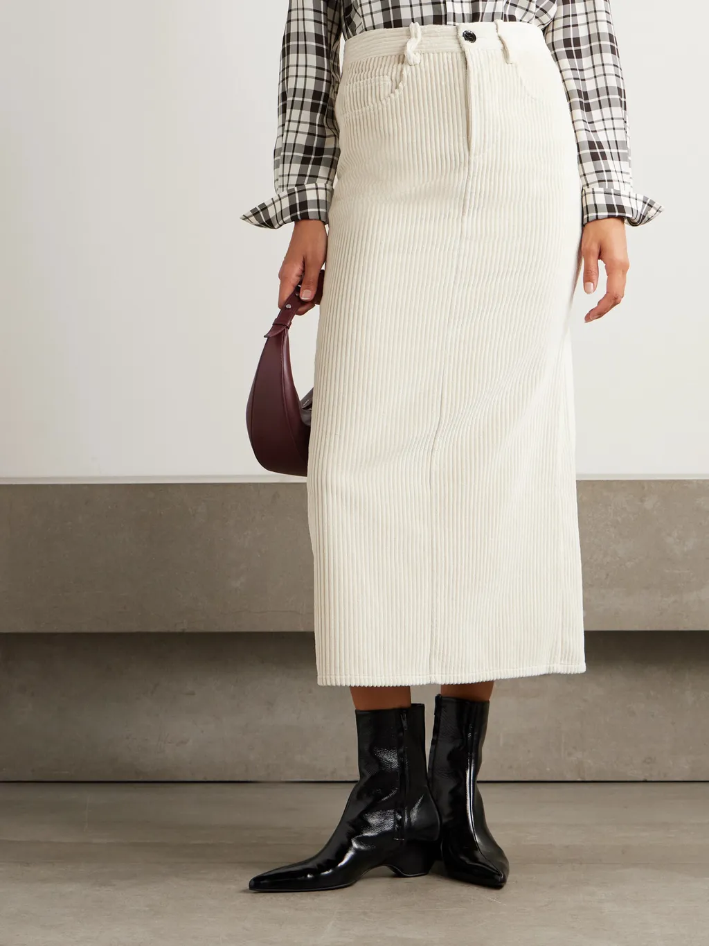 Calder Cotton-Corduroy Midi Skirt