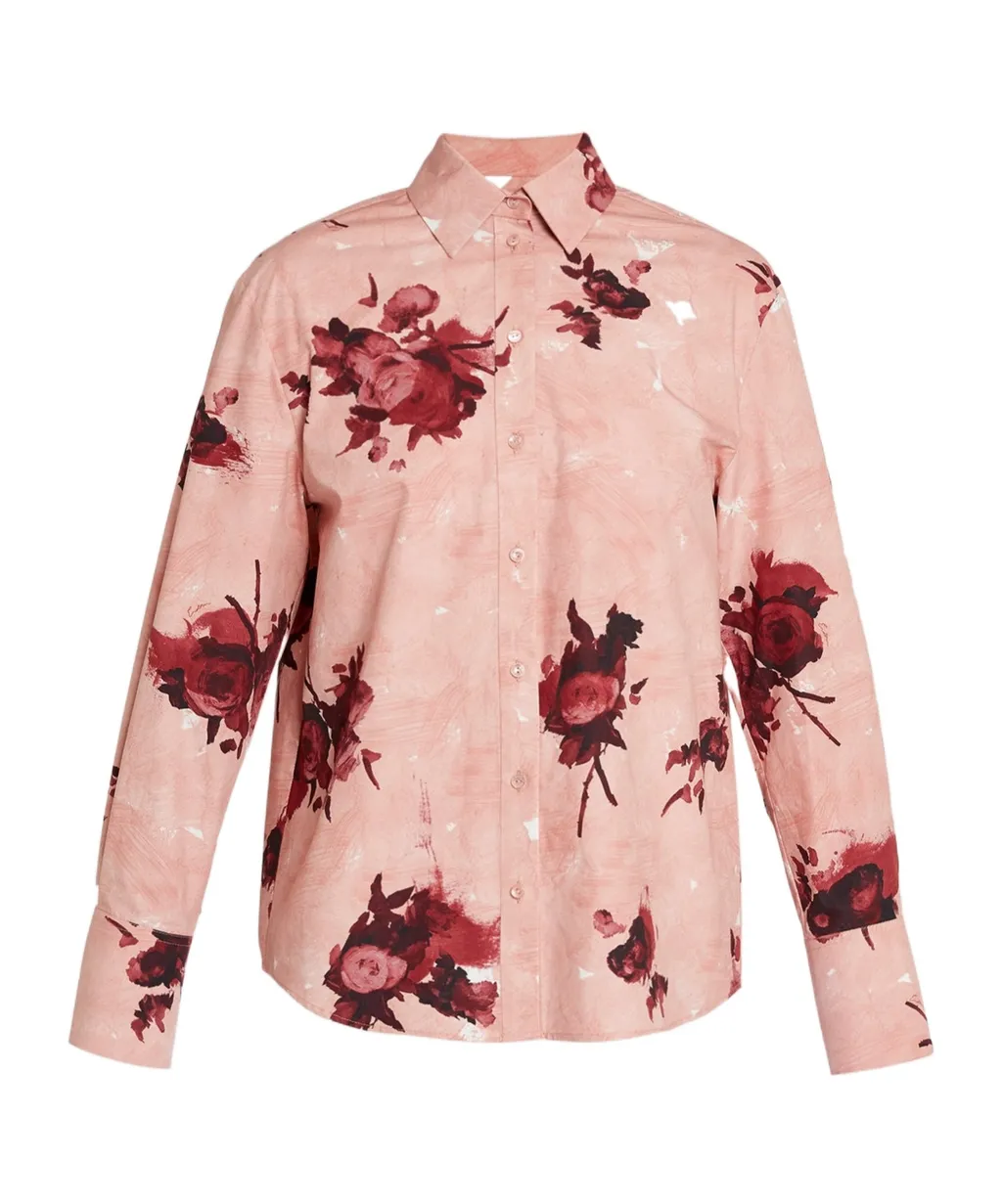 Rose-Print Long-Sleeve Shirt